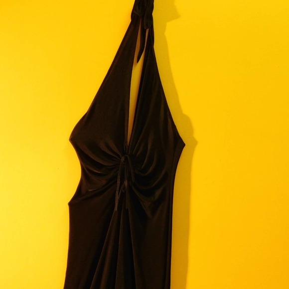 Vintage Retro 1980's Black Halter Jumpsuit - Picture 4 of 8